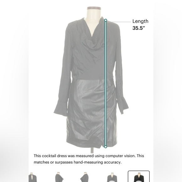 Anthropologie Black Long Sleeve Dress size 8 - Picture 6 of 9